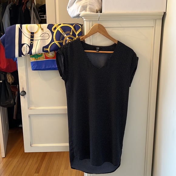 Jacob Boutique Navy Blue Polka Dot Women's Dress - Picture 3 of 8